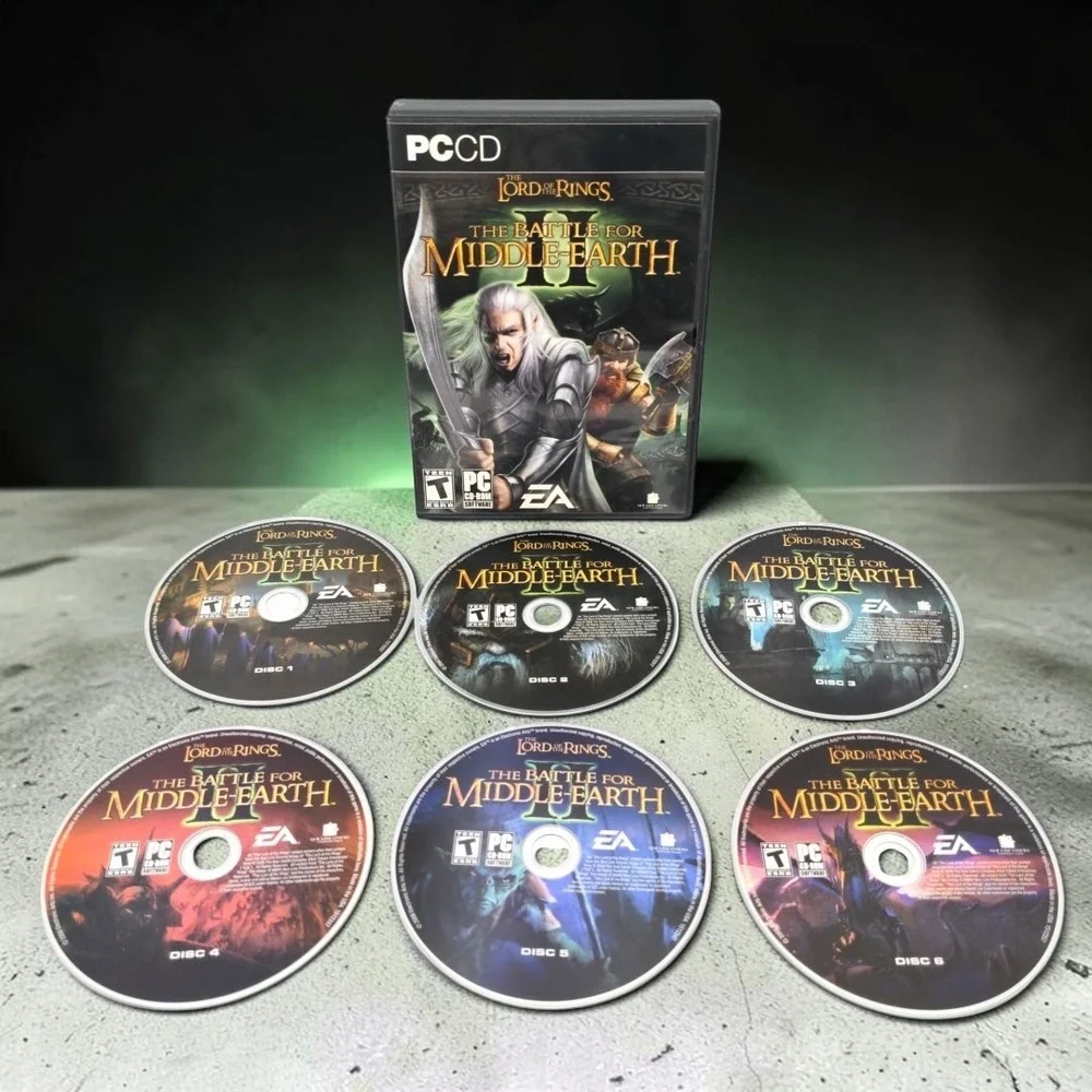 VTG EA Lord of the Rings Battle for Middle-Earth II PC CD 6 Disc Game Set 2006